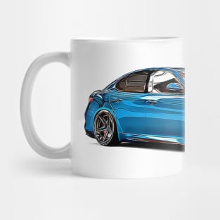 Alfa Romeo Giulia Quadrifoglio Custom Cartoon Mug